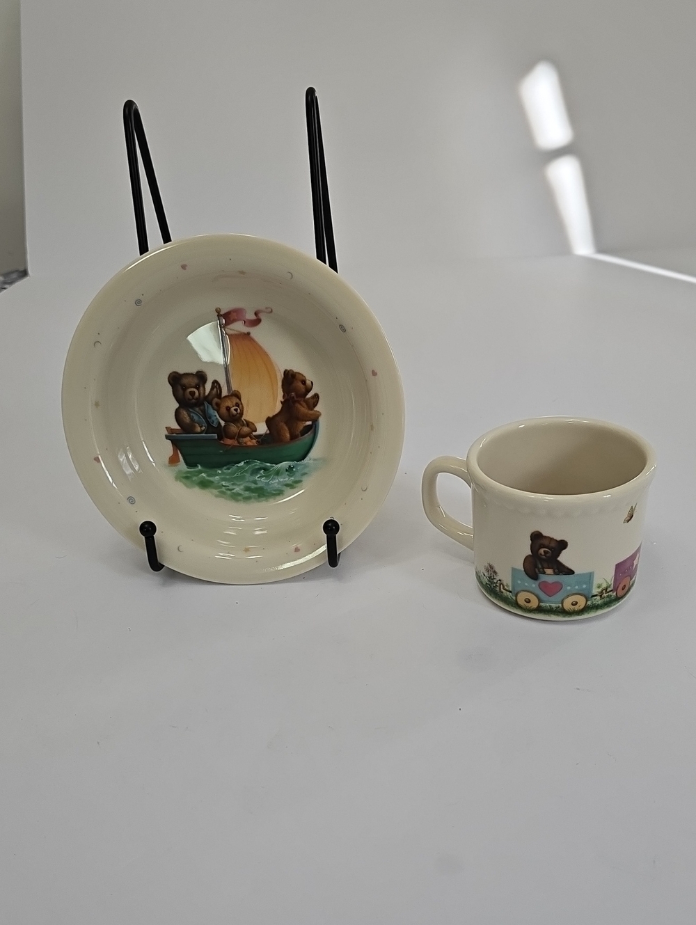 Vintage Lenox Set Of 2 China Bears Heirloom Collection Mug & Bowl